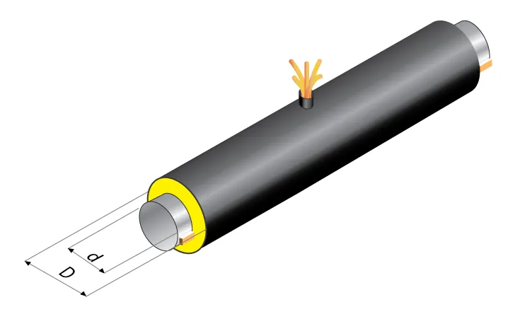 Элемент трубопровода с кабелем вывода в ППУ в Балаково